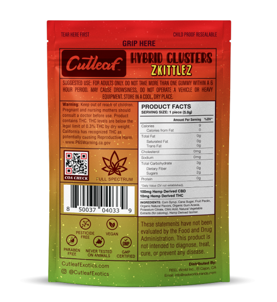 Zkittles 600MG Hybrid Gummy Clusters