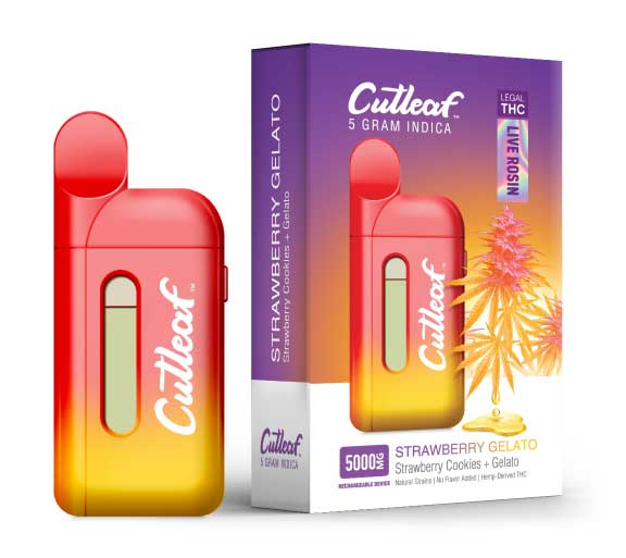 Strawberry Gelato Live Rosin 5000MG Indica Device