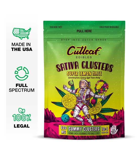 Super Lemon Haze 600MG Sativa Gummy Clusters - Kratom For Less
