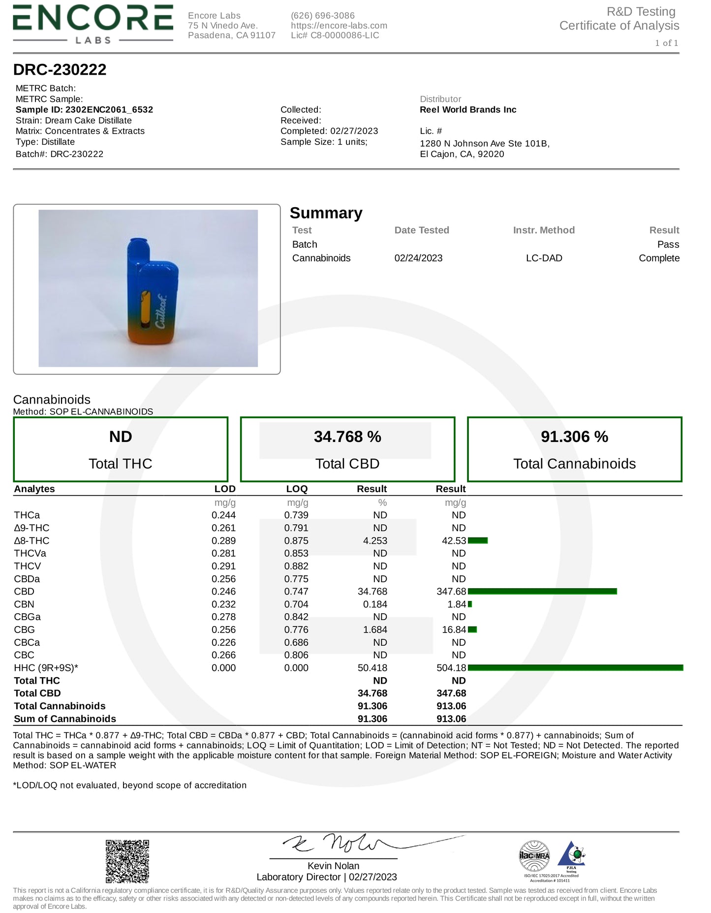 Dream Cake Live Rosin 5000MG Indica Device - Kratom For Less