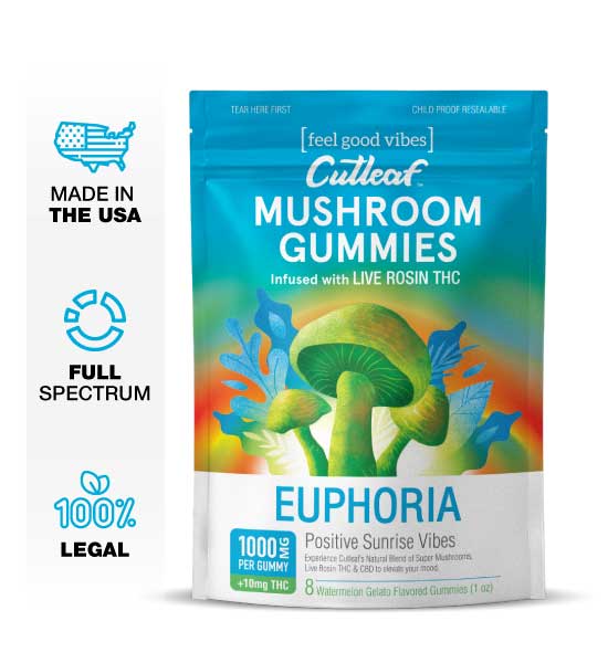 Watermelon Gelato 1000MG Euphoria Mushroom Gummies - Kratom For Less