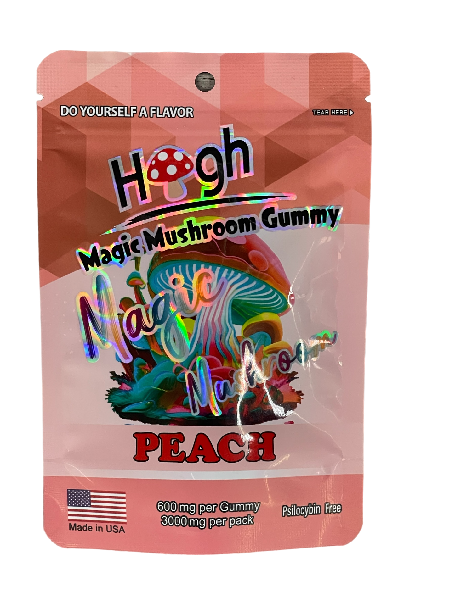 Magic Mushroom Gummy Peach (600mg per gummy) (3000mg per pack)