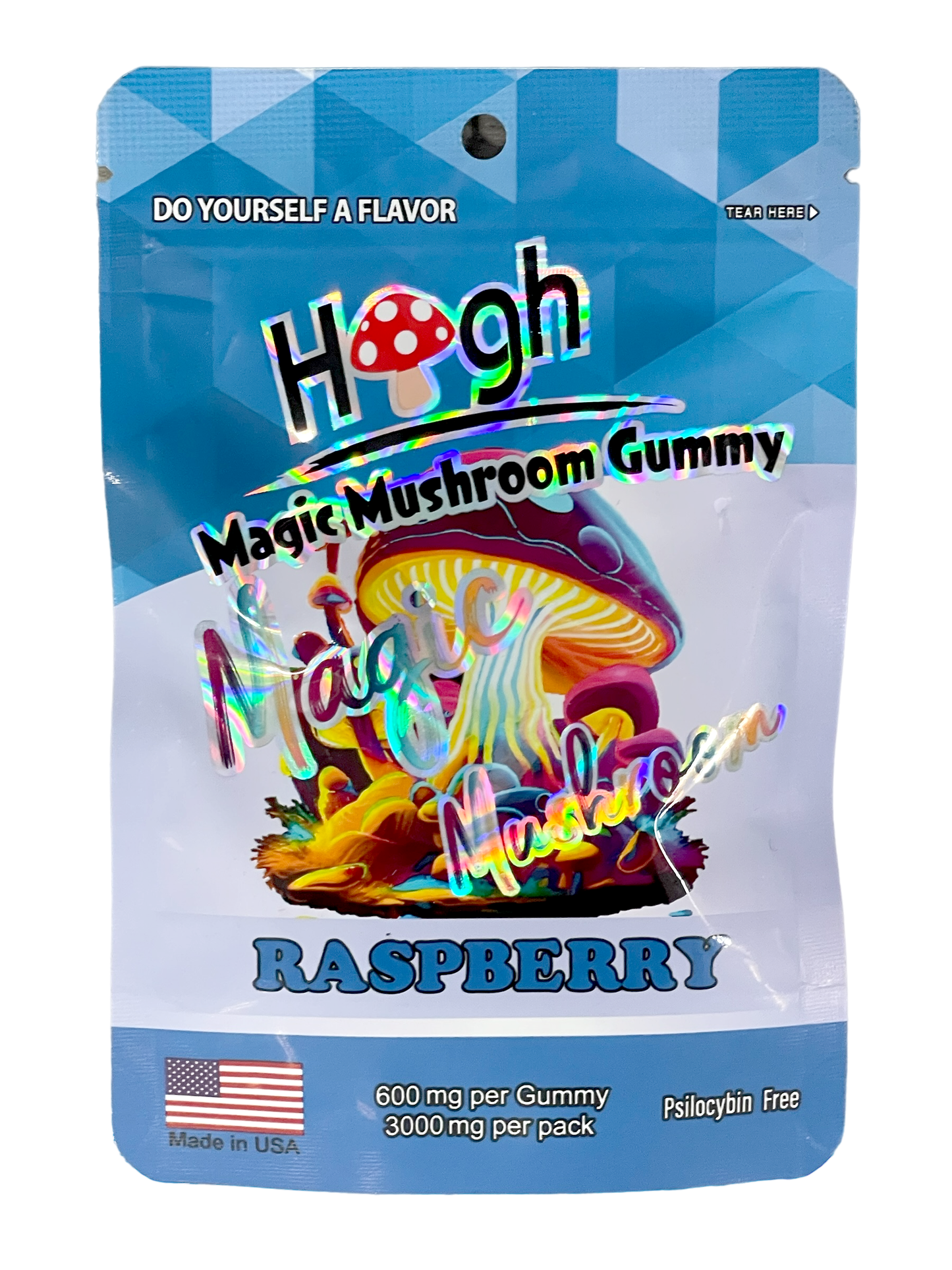 Magic Mushroom Gummy Raspberry (600mg per gummy) (3000mg per pack)