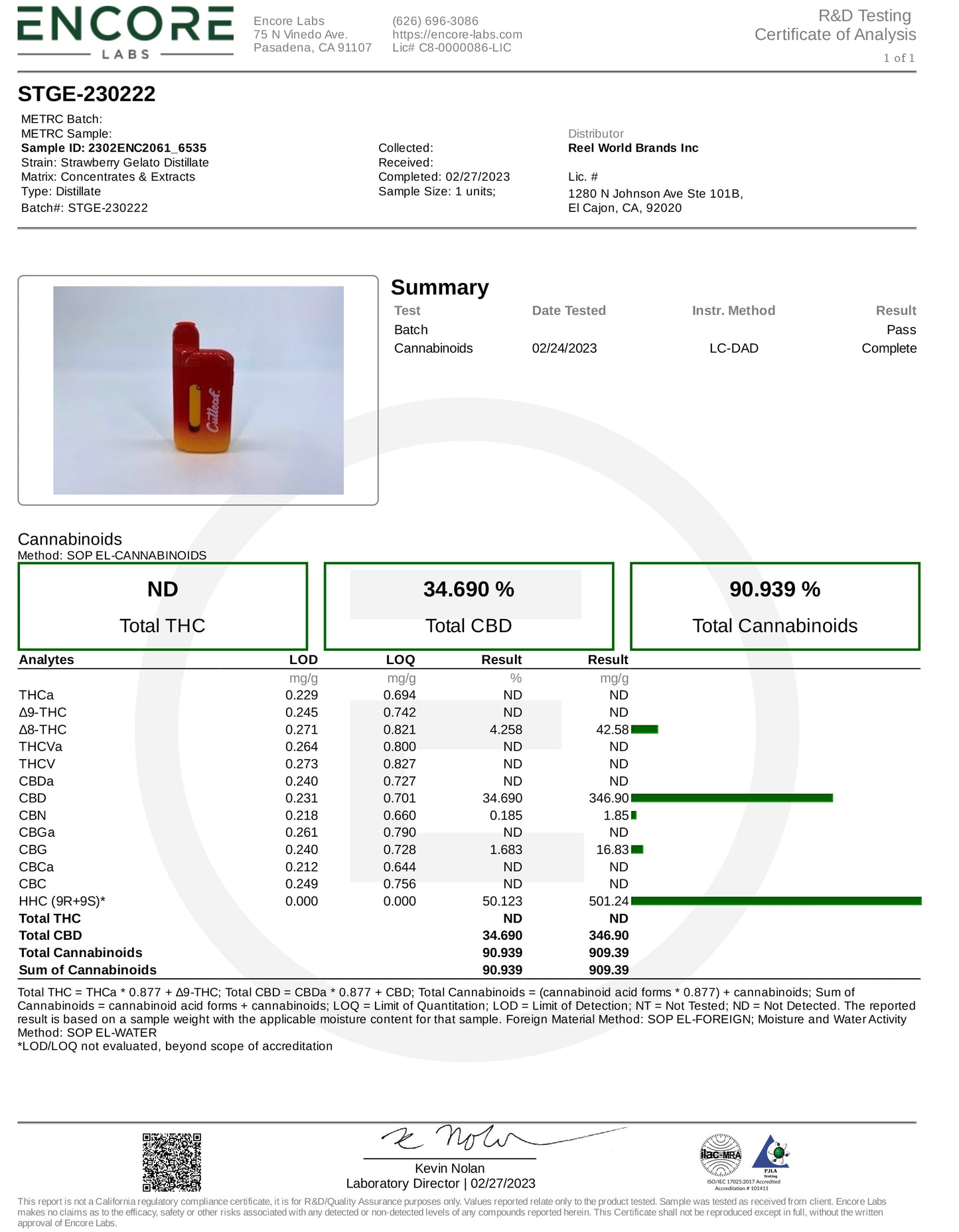 Strawberry Gelato Live Rosin 5000MG Indica Device - Kratom For Less