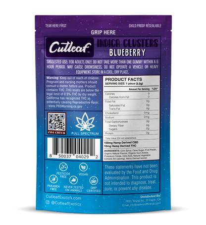 Blueberry 600MG Indica Gummy Clusters - Kratom For Less