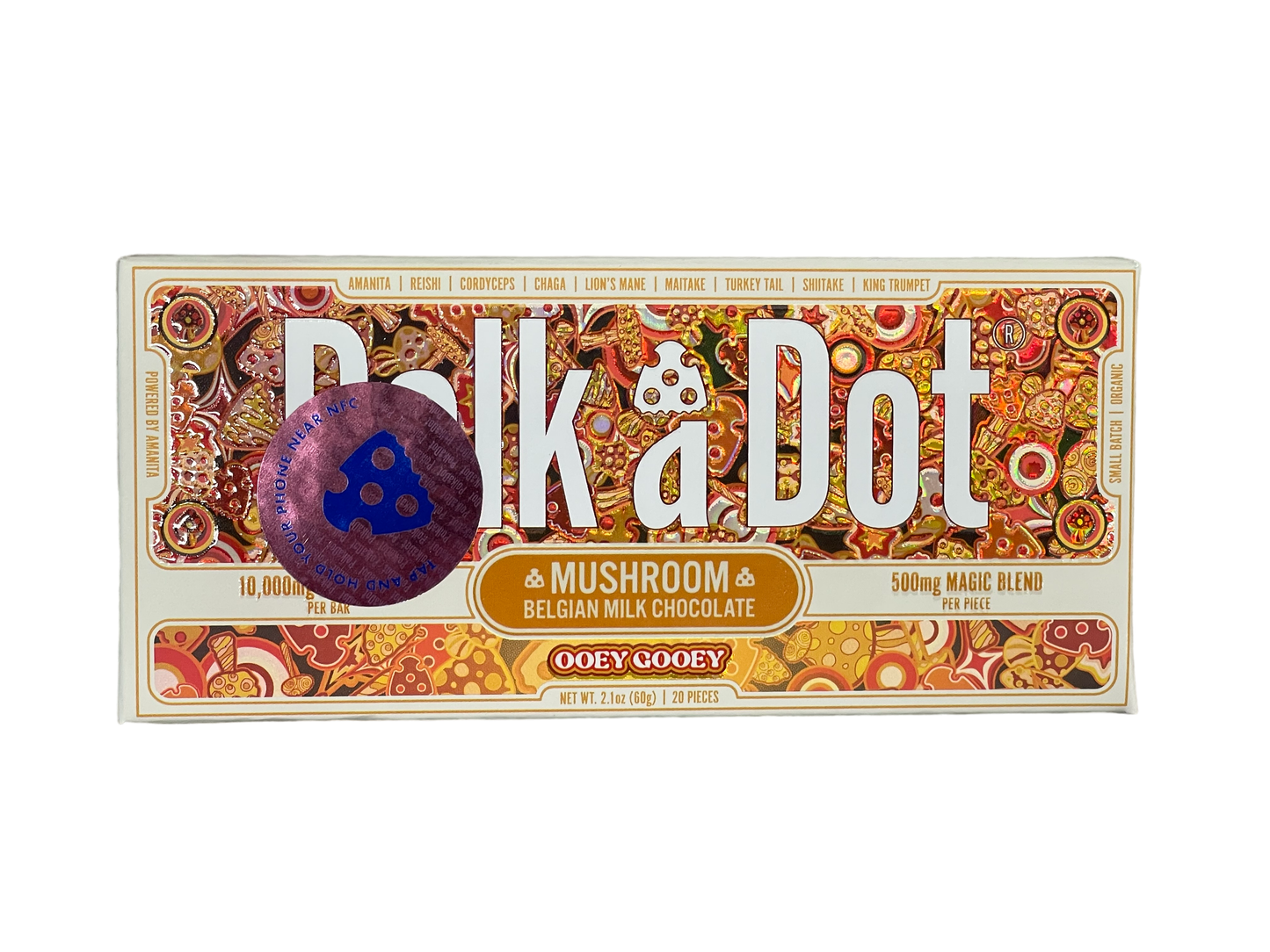 Polkadot Mushroom Belgian Dark Chocolate Ooey Gooey - 20 pieces (50mg per piece)