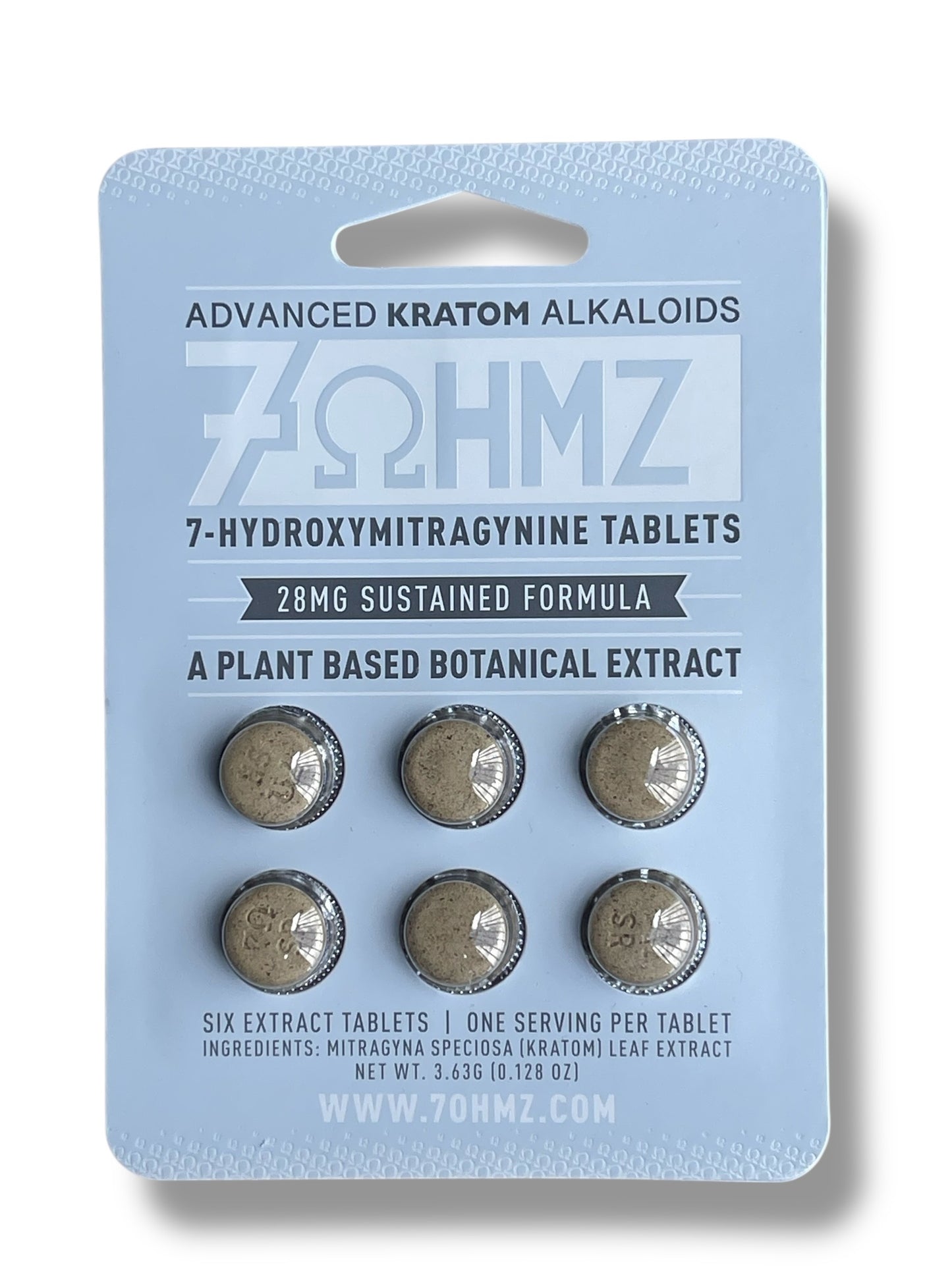 7 OHMZ Kratom 6 Tablets -28mg per tablet Advanced Kratom Alkaloids