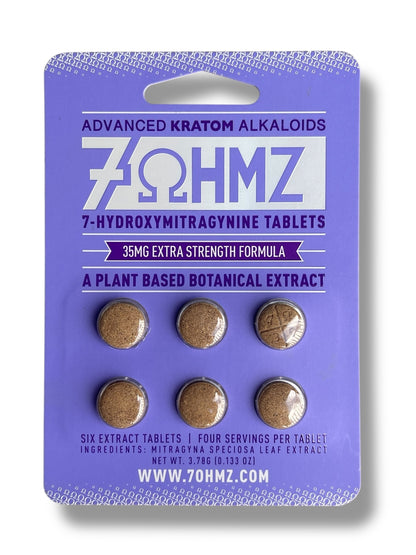 7 OHMZ Kratom 6 Tablets - 35 mg per tablet Advanced Kratom Alkaloids