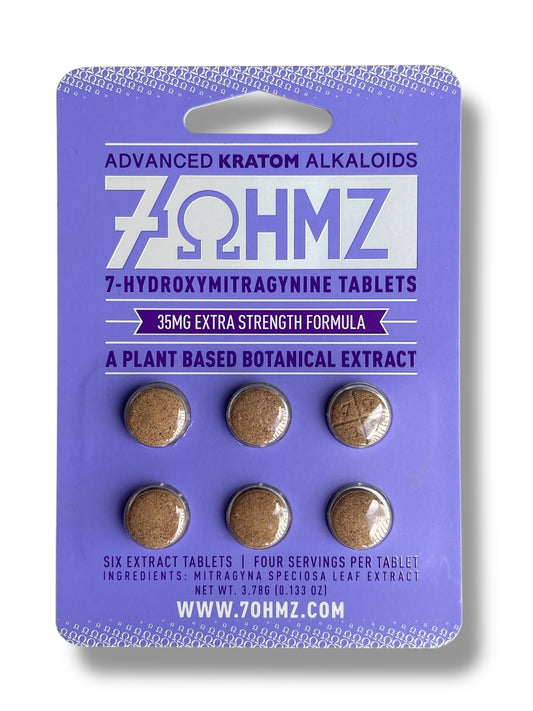 7 OHMZ Kratom 6 Tablets - 35 mg per tablet Advanced Kratom Alkaloids